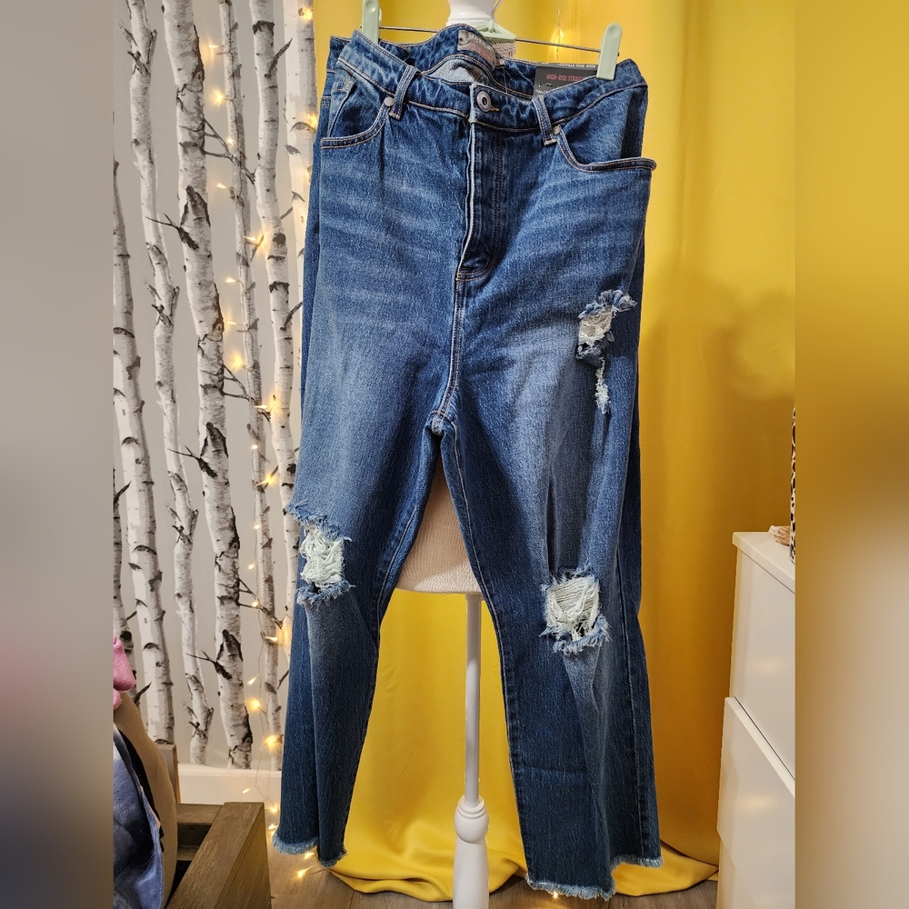 High Rise Destressed Jeans